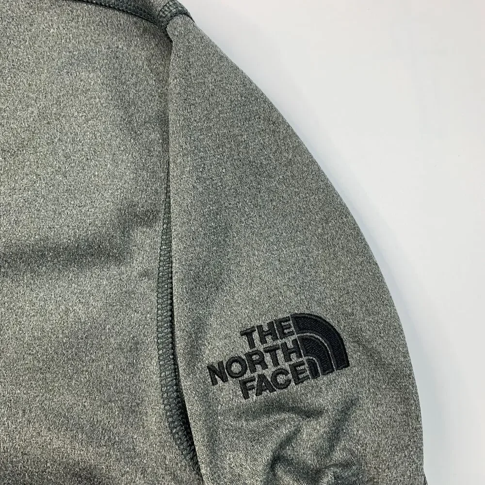 The North Face Sweatshirt Mens M Medium Grey Heathered Quarter‎ Zip Chest Logo